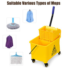 GOPLUS Commercial Mop Bucket with Wringer, Household Portable Mop Bucket, Ideal for Household and Public - product view 8