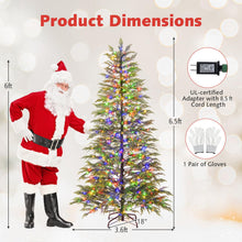 6.5FT / 7.5FT Pre-Lit Hinged Sparse Xmas Fir Tree with Multicolored LED Lights - product view 7