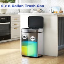 16 Gal Automatic Stainless Steel Motion Sensor Trash Can with 2 Compartments - product view 7