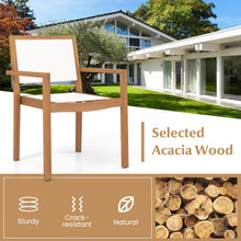 Stackable Outdoor Dining Chair Set, Patio Armchairs w/Acacia Wood Frame, All Weather Fabric, Armrests - product view 7