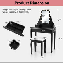 CHARMAID Makeup Vanity Desk with Lighted Mirror, 3 Color Lighting Modes, Adjustable Brightness, 3 Drawers - product view 8