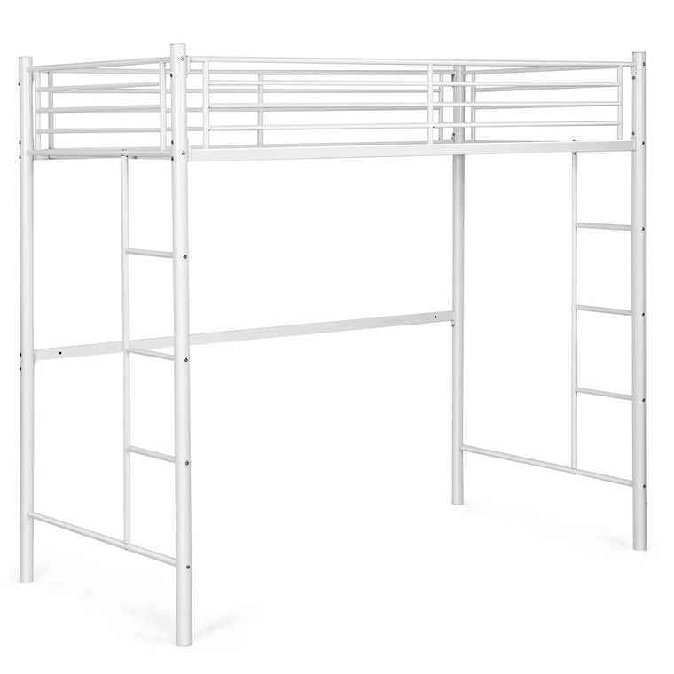 Heavy Duty Loft Bed Frame with 2 Ladders | Metal Loft Bed Twin Size - product view 1