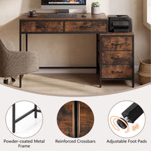 Reversible Computer Desk with 5 Drawers - product view 7