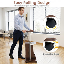 Mobile Podium Stand | Height Adjustable Laptop Computer Cart w/Tilting Top (1/2) - product view 7