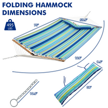 10.5 FT Hammock, Quilted 2 Person Hammock w/Detachable Pillow, 495LBS Capacity - product view 7