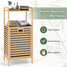 Tilt Out Laundry Hamper Bamboo Laundry Storage Cabinet with 2-Tier Storage Shelves - product view 7