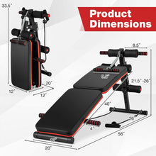 7 in 1 Sit up Bench, Foldable Workout Bench w/4 Position Adjustable Height - product view 7