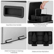 Dual Trash Can, 60 Liter (2x30L)/ 16 Gallon Stainless Steel Step Trash Can - product view 8