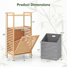 Tilt Out Laundry Hamper Bamboo Laundry Storage Cabinet with 2-Tier Storage Shelves - product view 8