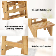 Folding 3 Tier Step Ladder, Multipurpose 3-in-1 Wood Step Stool with Anti-Slip (Natural) - product view 8