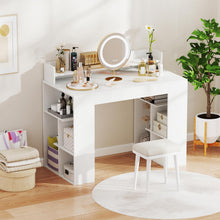 White Desk with Storage Shelves - product view 8
