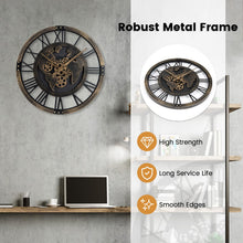 27" Gear Clock with World Map | Non-Ticking Decorative Metal Clock with Moving Gears - product view 8