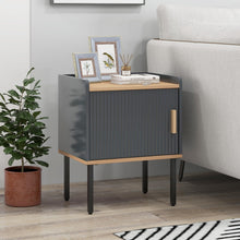 Nightstand with Storage, Bedside Table with Single Door Cabinet, Small Space, Gray - product view 8