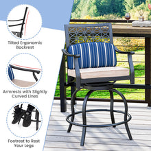 Outdoor Bar Stools, Metal Patio Bar Chairs with Cushion & Lumbar Pillow - product view 8