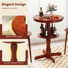 2 Tier Tall Round Dining Table with Pedestal Base - product view 8