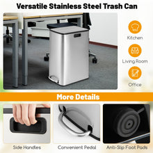 12 Gallon Stainless Steel Trash Can, Kitchen Waste Bin with Soft-Closing Wing Lids & Removable Inner Bucket - product view 8