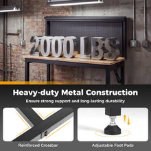 48" Heavy Duty Workbench with AC/USB Outlets and Pegboard - product view 8