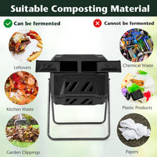 Compost Bin, 42-Gal Dual Chamber Composting Tumbler w/2 Sliding Doors, Heavy-Duty Metal Frame - product view 8