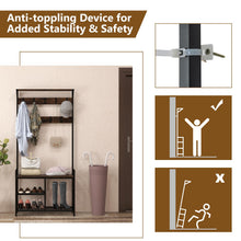 3-in-1 Coat Rack, 71" Hall Tree with Shoe Bench - product view 8