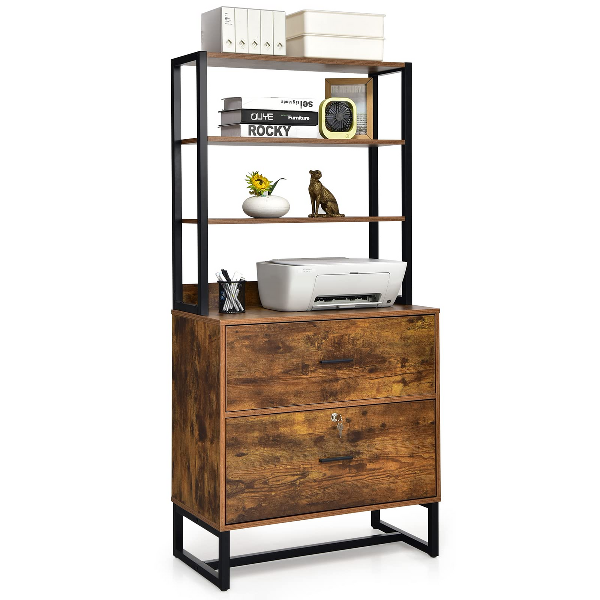 Lateral File Cabinet with 2 Drawers with Lock - product view 1