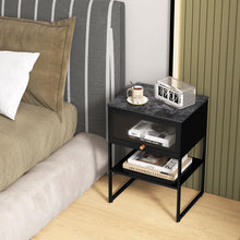 Black Nightstand, Modern End Table with Flip up Door - product view 3