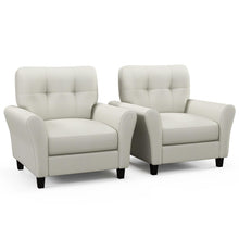 Modern Mid-Century Accent Chair - Linen Living Room Chair with Tufted Back, Grey
