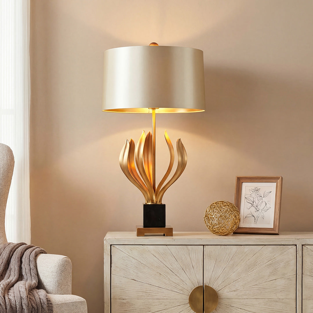 Vintage Metal Table Lamps Creative Fabric Shade Nightstand Lamp - product view 1