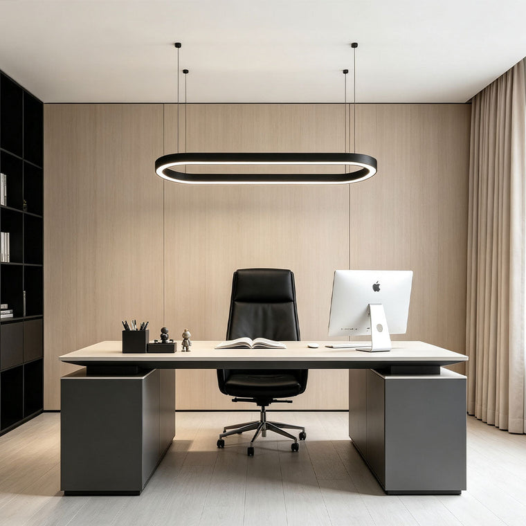 Oval Chandelier Modern Metal LED Office Ceiling Light - product view 1