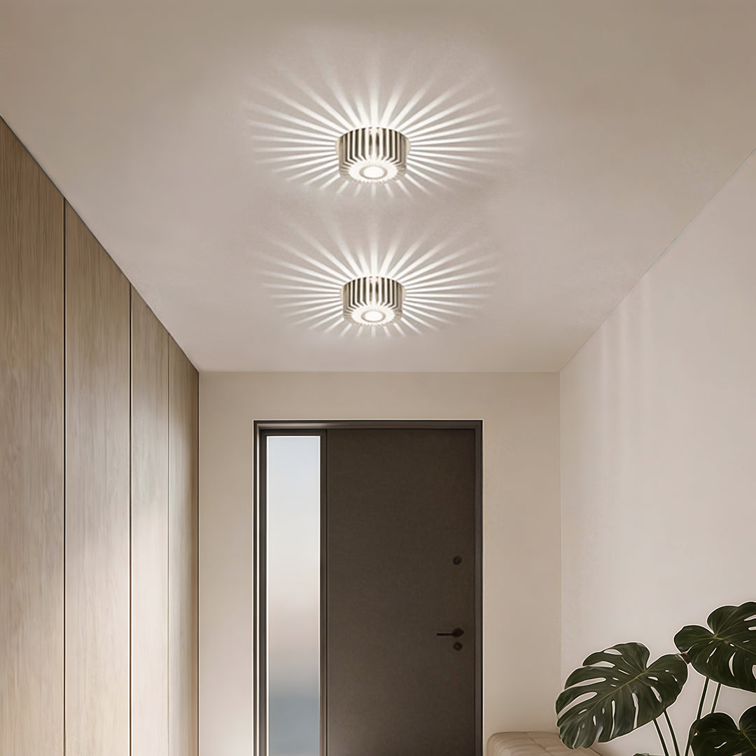 Modern Sunburst Ceiling Fixture Embedded LED Metal Light - product view 1