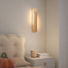 Japanese Wall Light for Bedside Aluminum Wood LED Lamp - product view 3