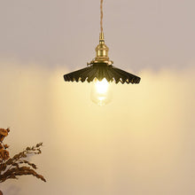 Nordic Vintage Ceramic Pleated Design Brass LED Pendant Lighting for Bedside Dining-table - product view 5