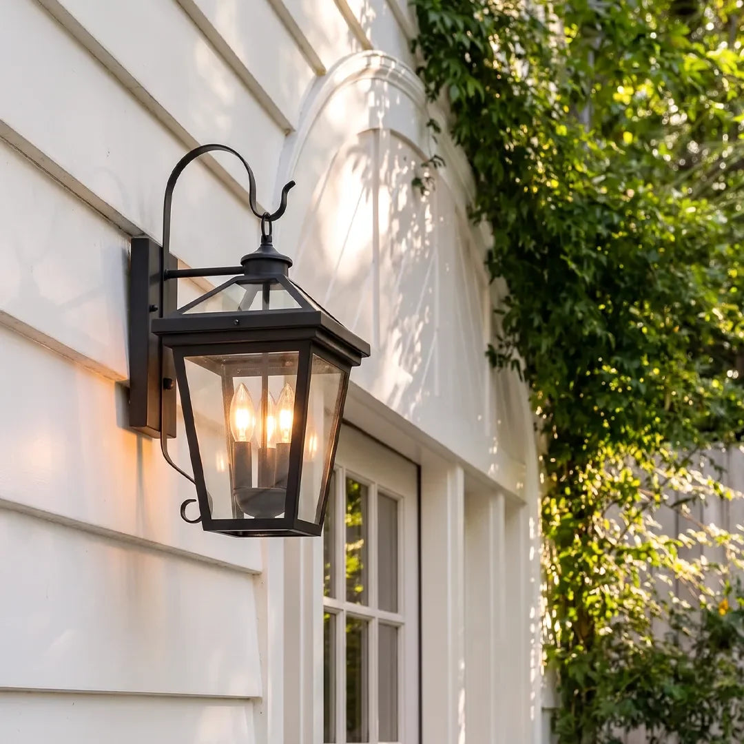 2 PCS Outdoor Wall Sconce Light Three-Light Stainless Steel Lantern - product view 1