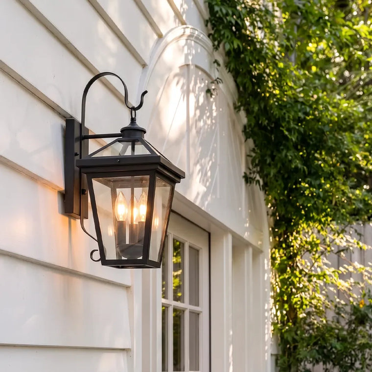 2 PCS Outdoor Wall Sconce Light Three-Light Stainless Steel Lantern - product view 1