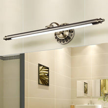 Retro Cylinder LED Bathroom Vanity Light with Flower Accents in Bronze Finish - product view 3