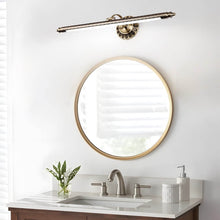 Retro Cylinder LED Bathroom Vanity Light with Flower Accents in Bronze Finish - product view 4