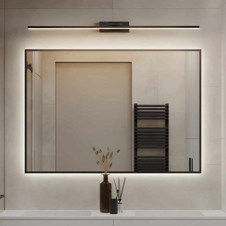 [Open-Box] Modern Copper Adjustable LED Bathroom Vanity Light with Rotatable Rod and Linear Acrylic Shade - product view 1
