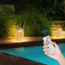 Woven Rattan Lanterns Portable LED Waterproof Solar Outdoor Light - product view 8
