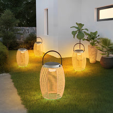 Woven Rattan Lanterns Portable LED Waterproof Solar Outdoor Light - product view 3